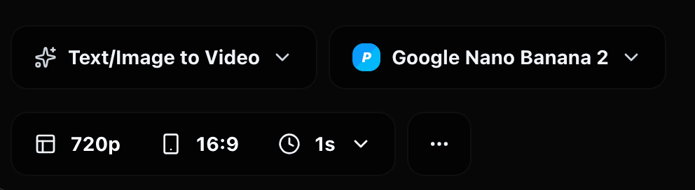Available video generation settings on DoMax AI