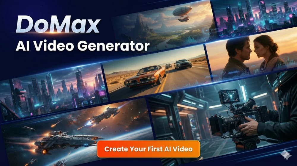AI video scenes created in the DoMax AI workspace